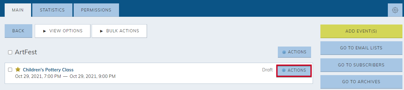 click actions next to the event you want to copy