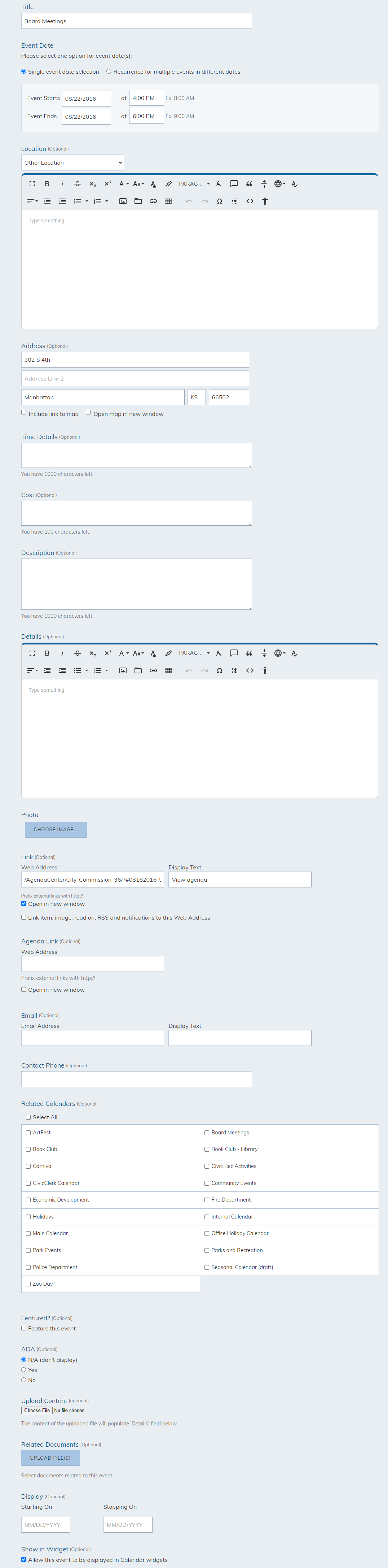 edit information section 1