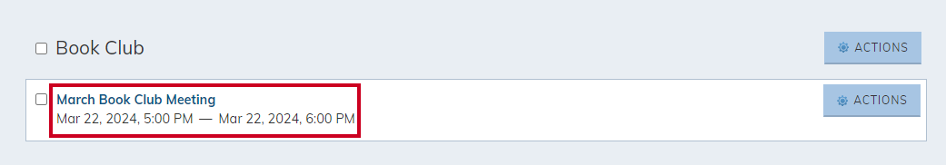 select the event