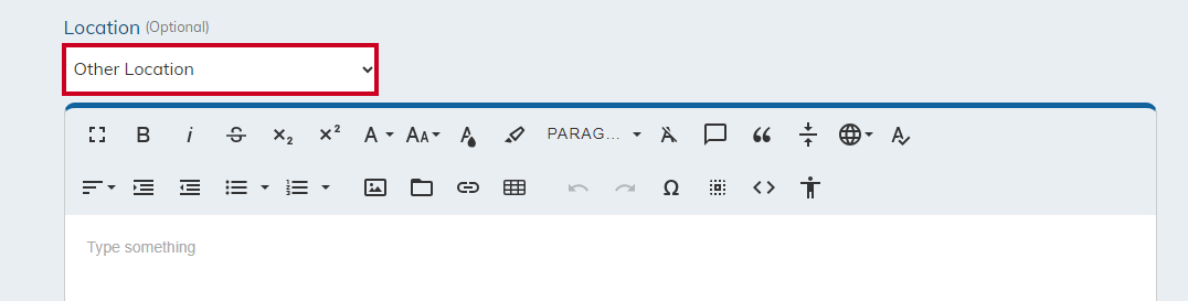 Under location, select Other Location from the drop-down menu.