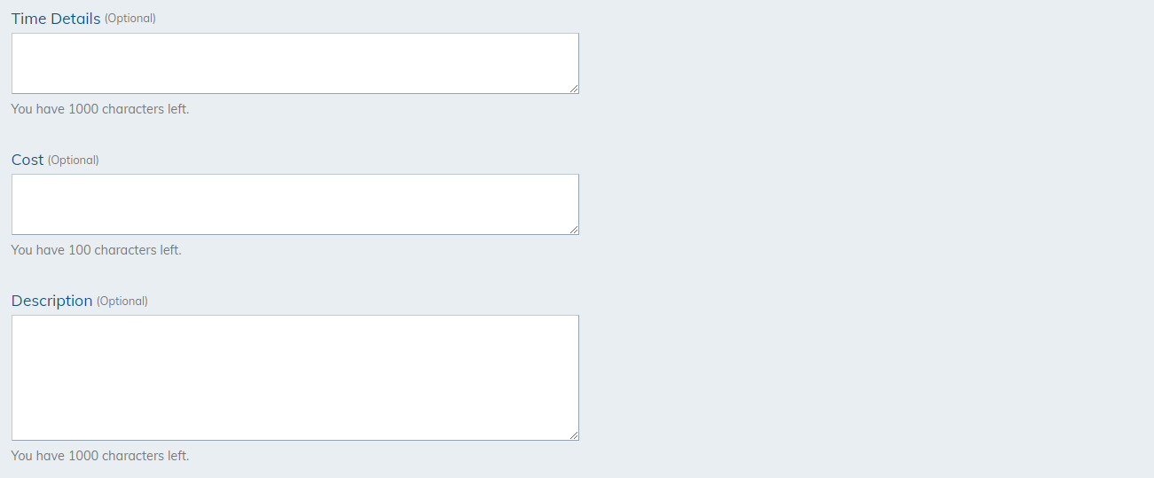 fill out remaing fields section 1