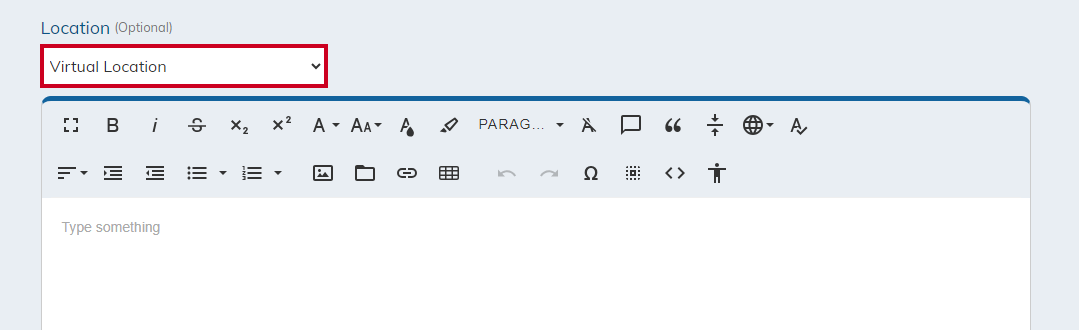 Under the Location drop-down menu, select Virtual Location