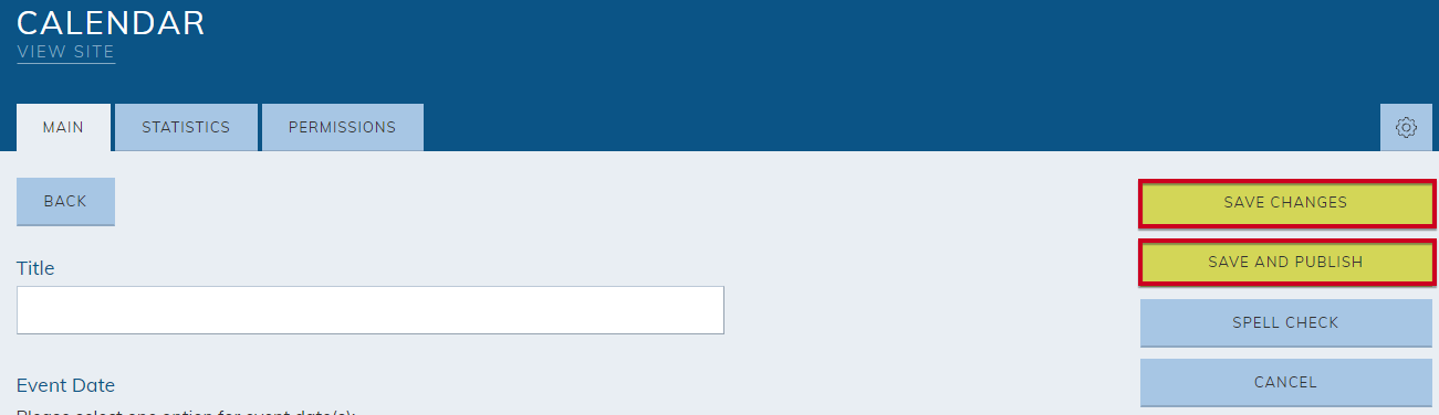 Select Save Changes or Save and Publish
