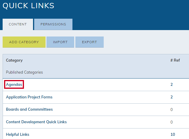 select quick link