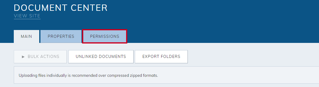 Permissions tab.