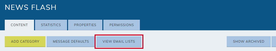 View email list button.
