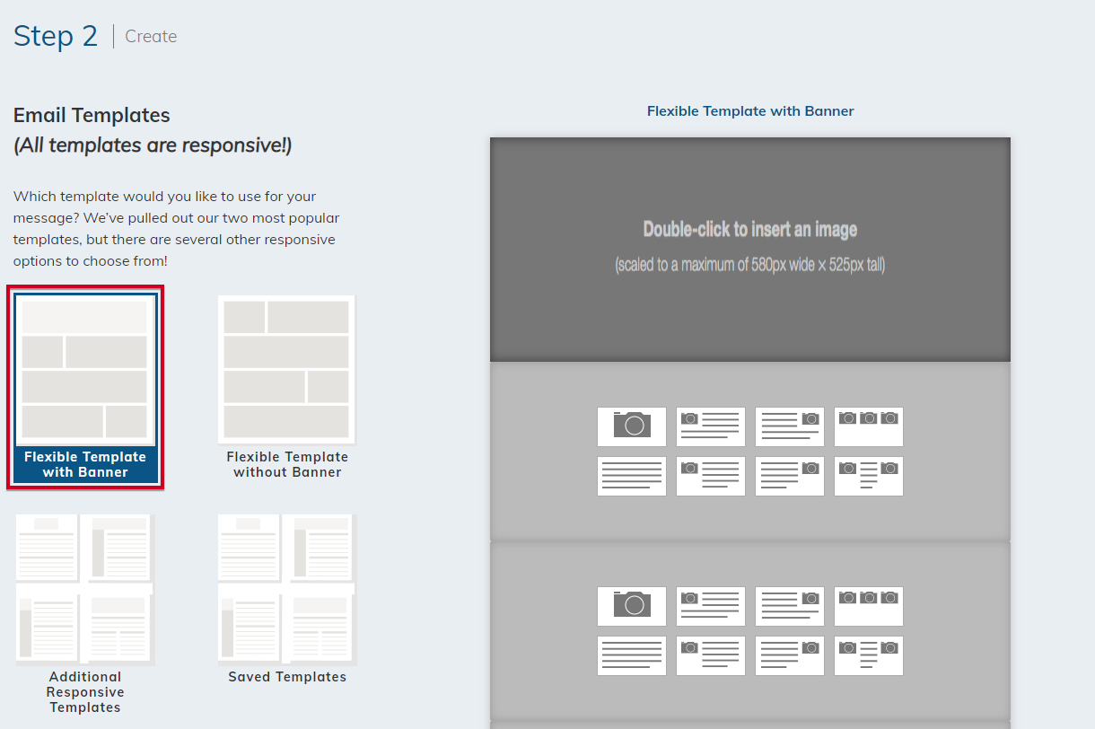 flexible template with banner