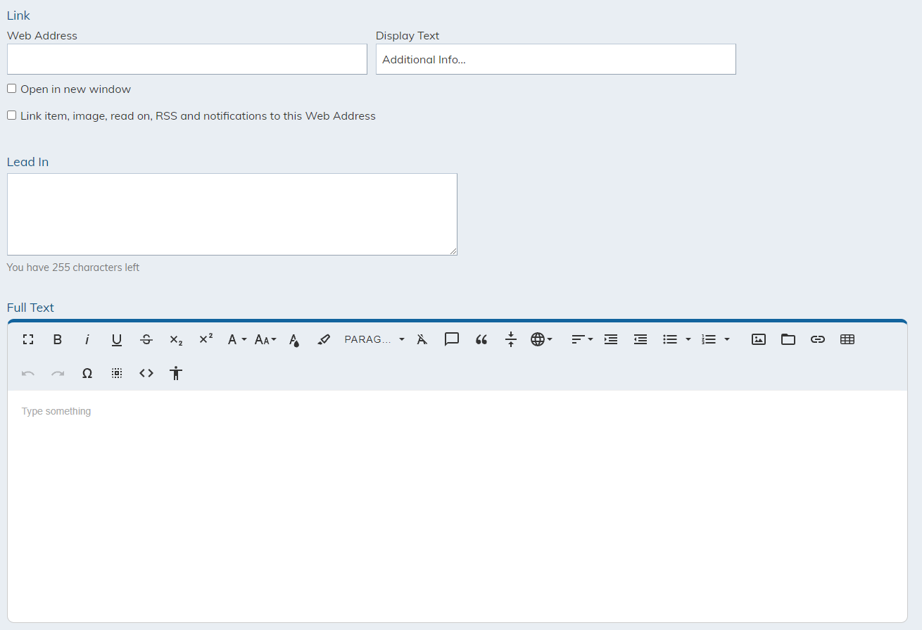 On the copied item modify any item fields for Link, Lead On, Full Text