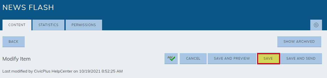 save options
