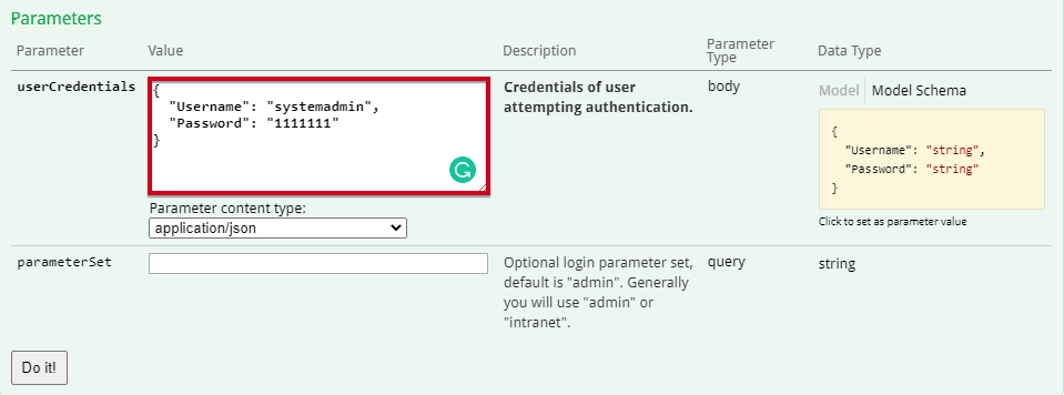 insert a new unsername and password
