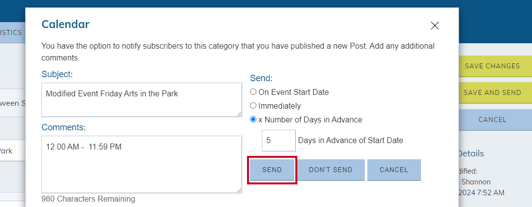 notification send