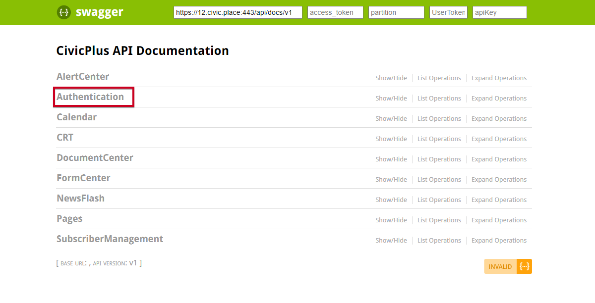 authentication selection