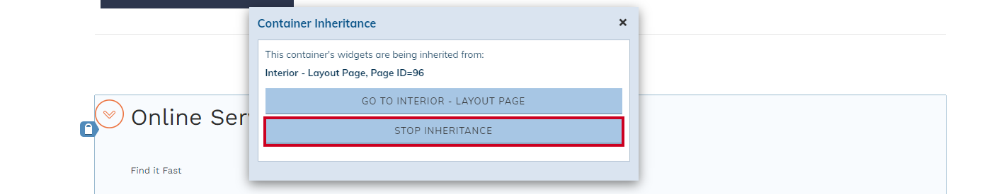 Stop inheritance option.