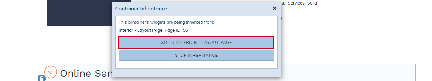 Go to interior layout page option.