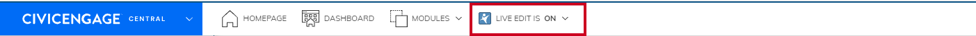 Live Edit option toggled on.