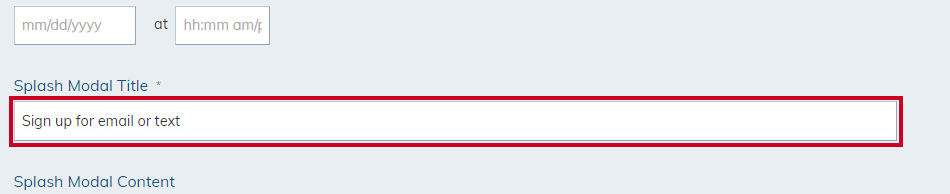Fill in desired content section 1