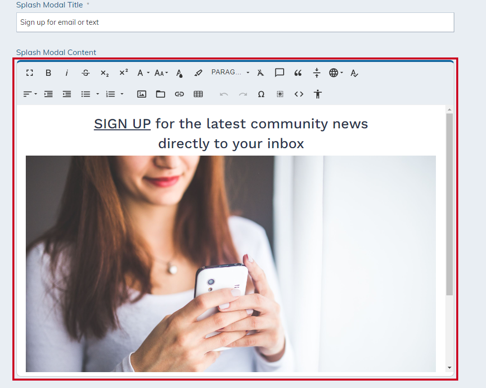 Fill in desired content section 2