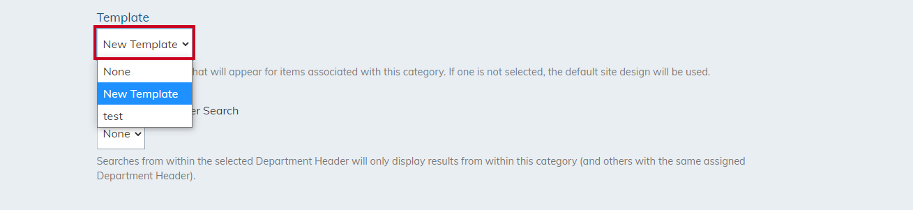 template drop down menu.