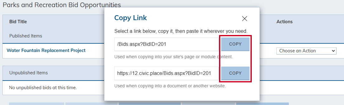 Choose your copy option.