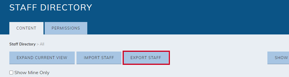 Export staff button.