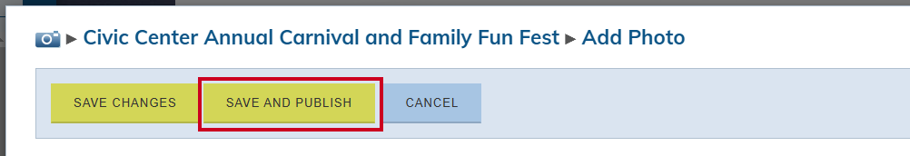 Save and publish button.