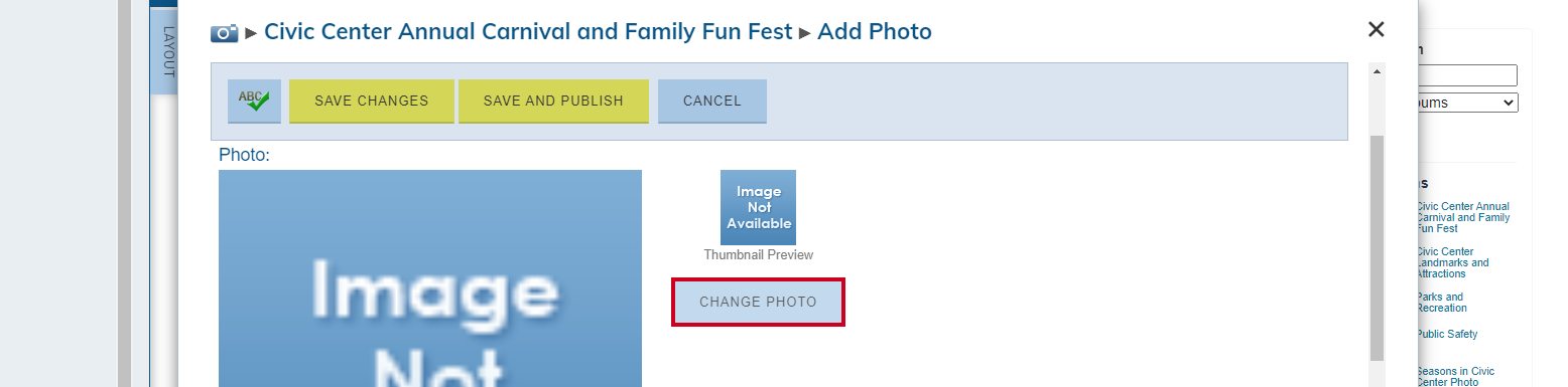 change photos option.