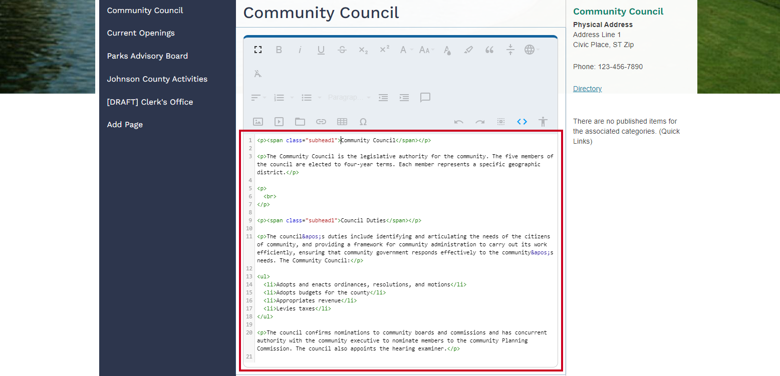 HTML code