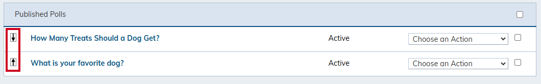 Reorder items using arrows.