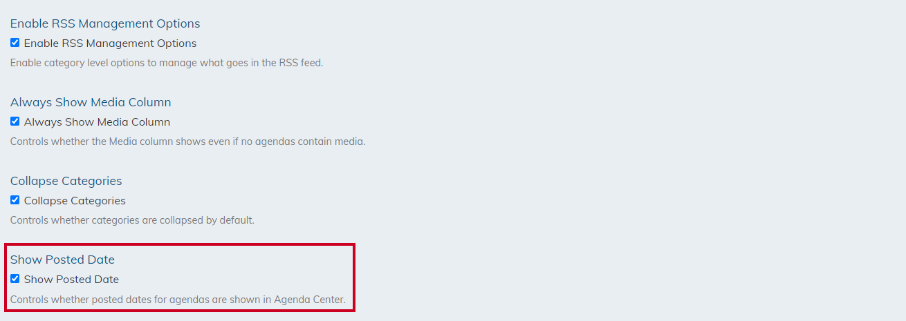 show posted date checkbox