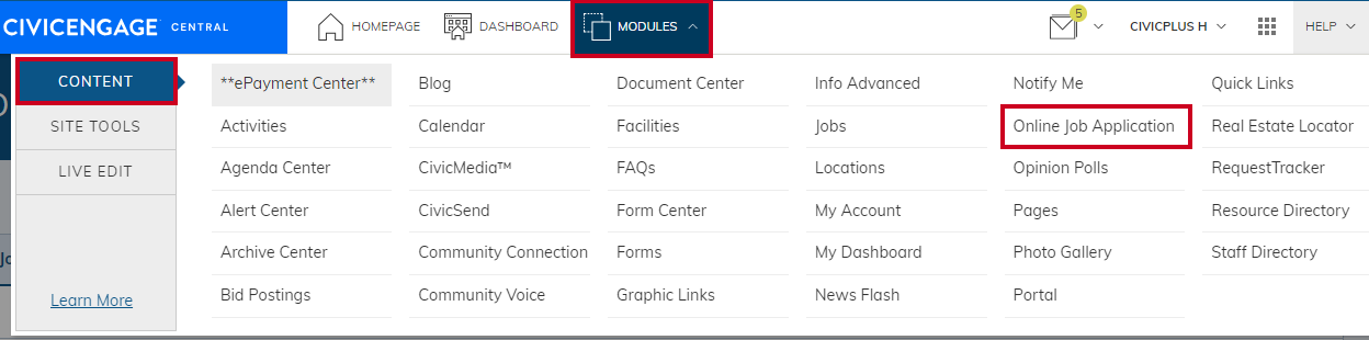 navigate to online job application