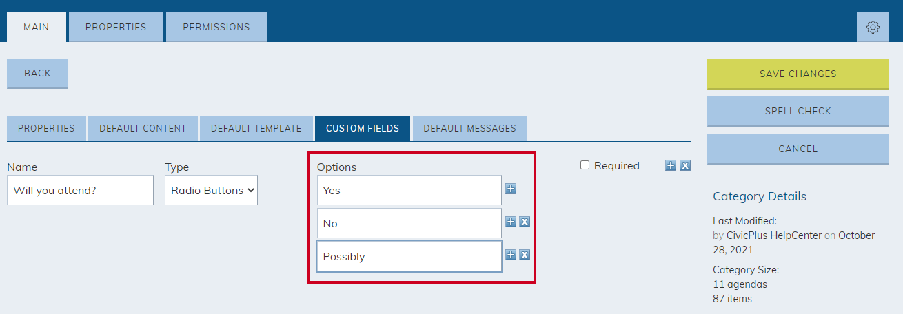 enter the options