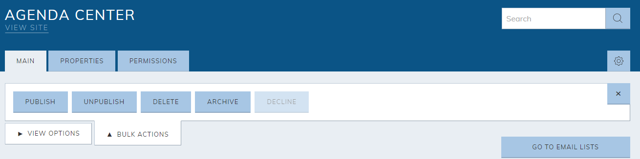 bulk action options