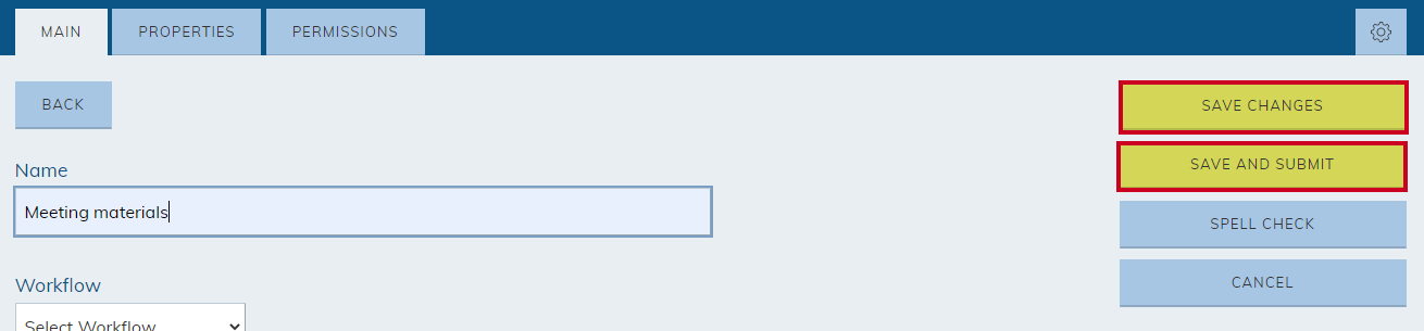save changes or save and submit