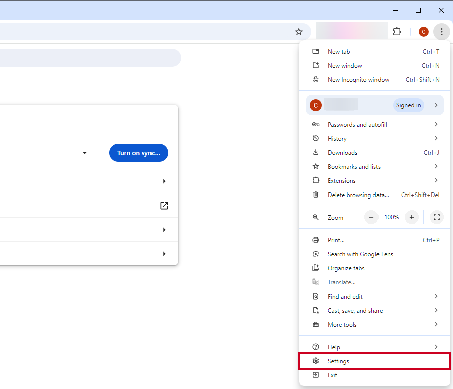 chrome Settings