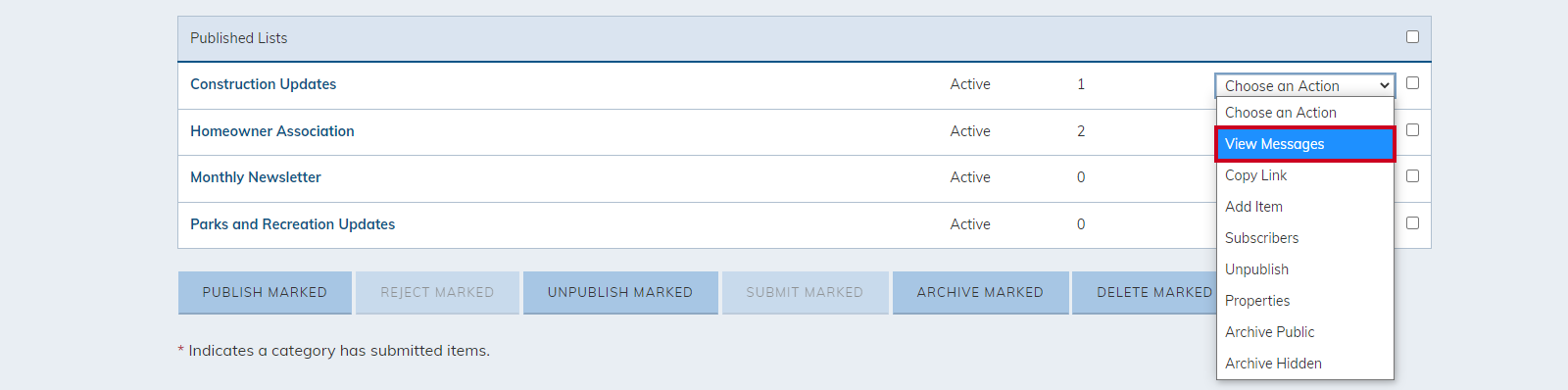 view messages