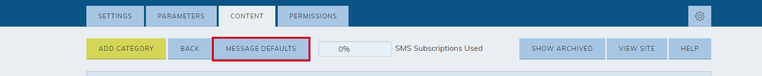 Message Defaults