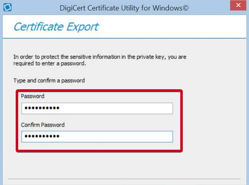 configure a complex password