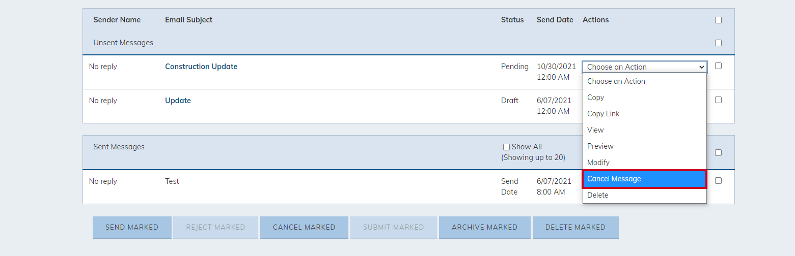 cancel message