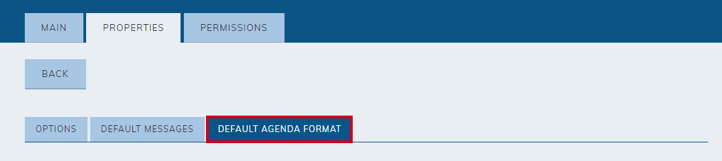 default agenda format