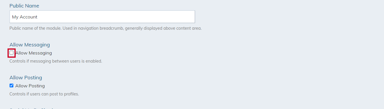 uncheck messaging