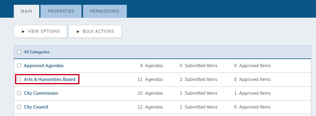 select a category