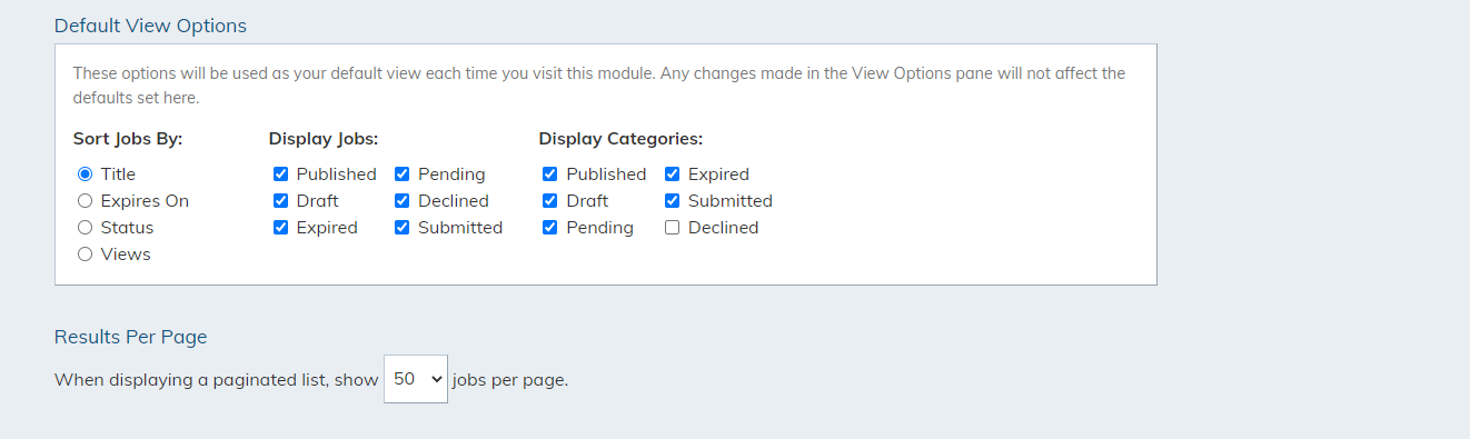 default settings
