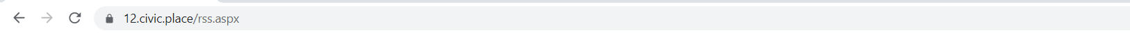 The /rss.aspx added to the end of the site URL.
