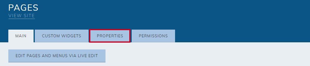 The tab labeled Properties at the top of the page.