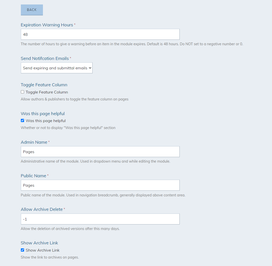 page properties