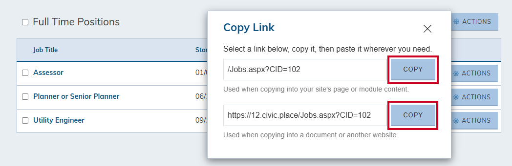 copy links