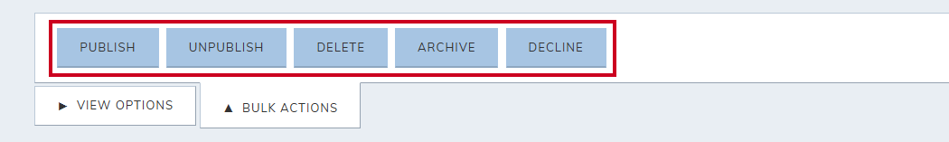 bulk action options