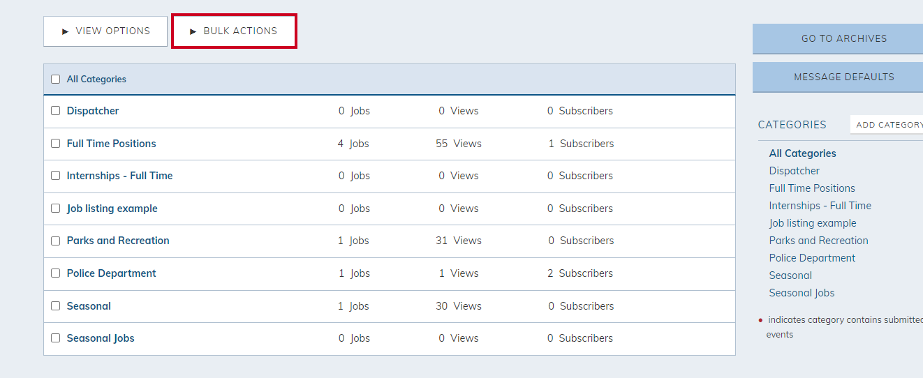 bulk actions