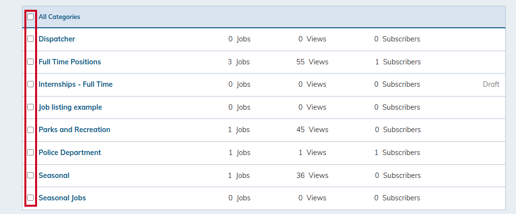 Select categories