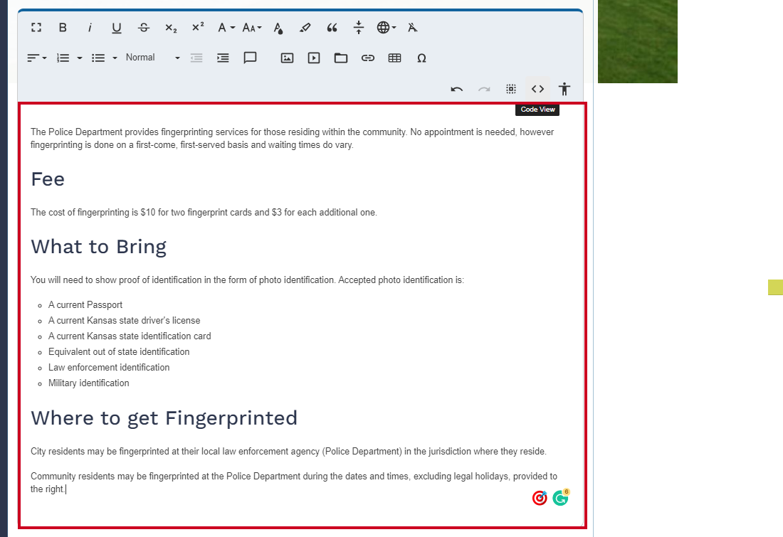 Use the Editor widget to create your content.